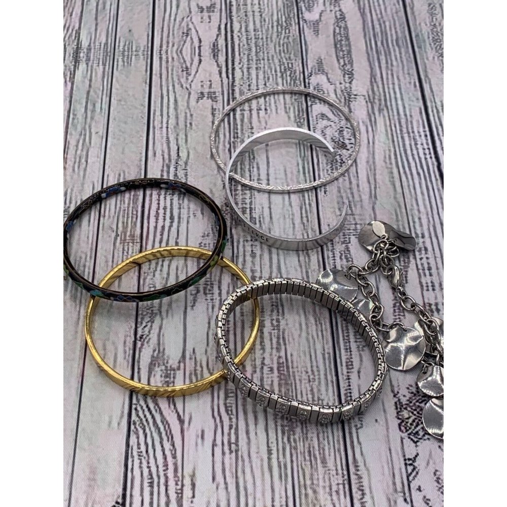 Vintage Bracelet Lot of 6 Fashion Costume Jewelry Bangle Cuff Charm Stretch 8"